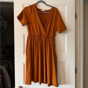 Zenana Outfitters Rust Orange Midi Dress